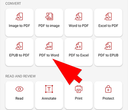 convert PDF to Word on Android - step 1