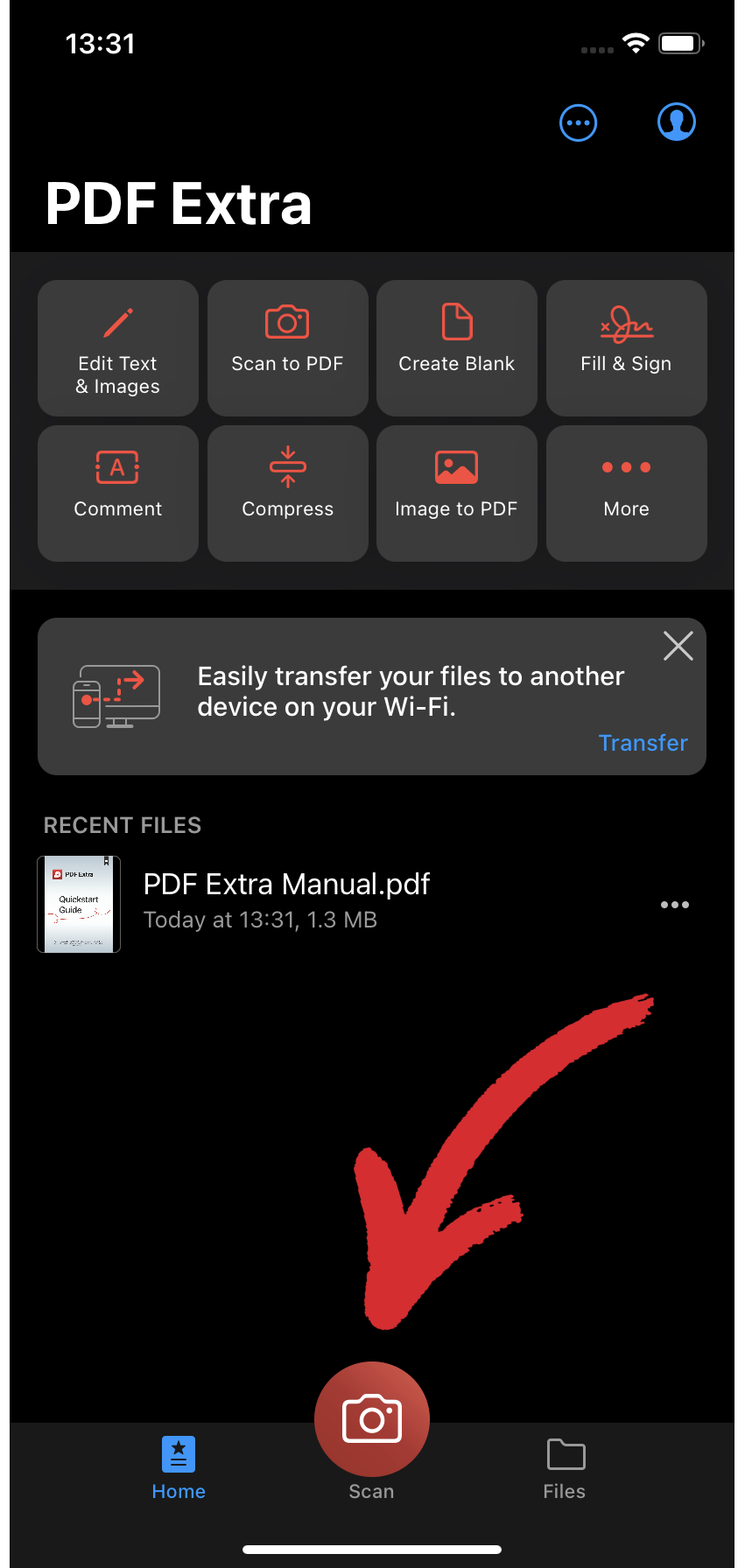 PDF Extra iOS: scanning document