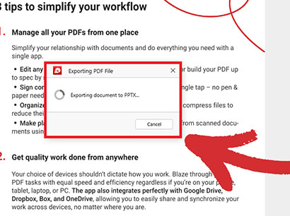 Convert PDF to PowerPoint with PDF Extra - step 3