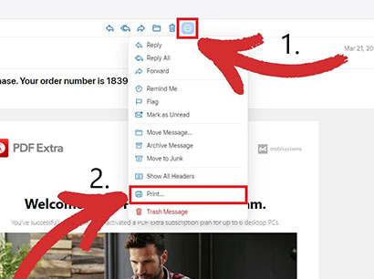 Saving an email as PDF on the web version of iCloud Mail - step 2