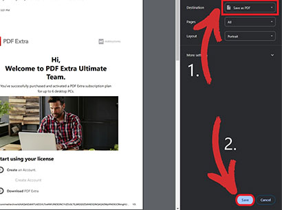 Saving an email as PDF on the web version of Gmail - step 3