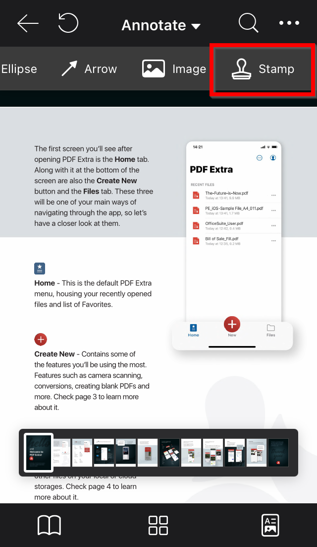 add a stamp to PDF Extra file iOS 3